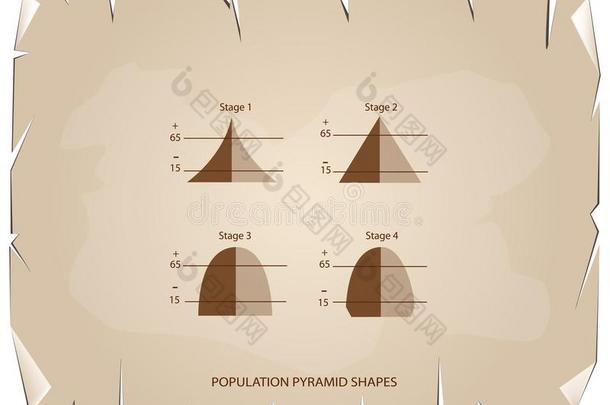 num.四类型关于人口金字塔向老的纸背景