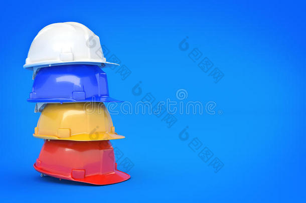各种各样的困难的帽子,安全头盔.