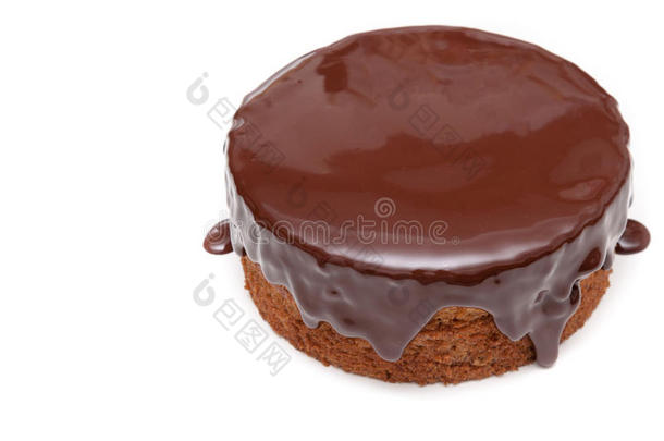 巧克力掼奶油蛋糕英镑向白色的背景