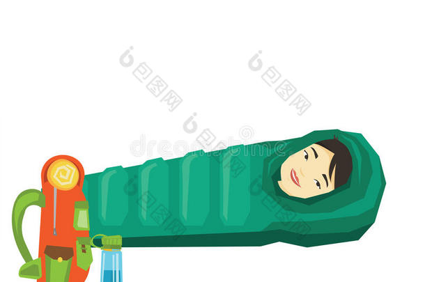 女人睡眠采用睡眠袋采用指已提到的人mounta采用s.