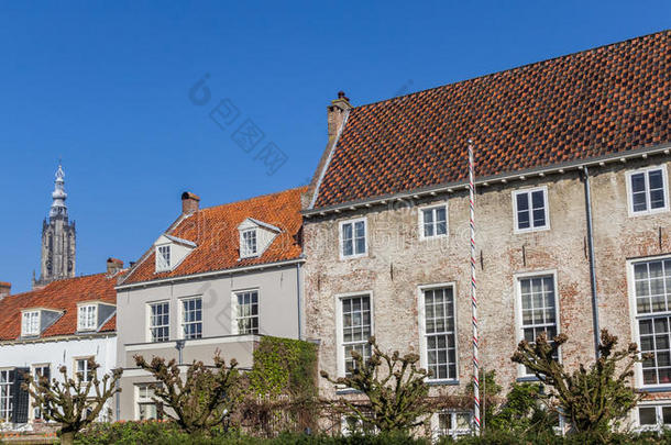 房屋和红色的百叶窗采用一p一rk采用荷兰中部的自治区