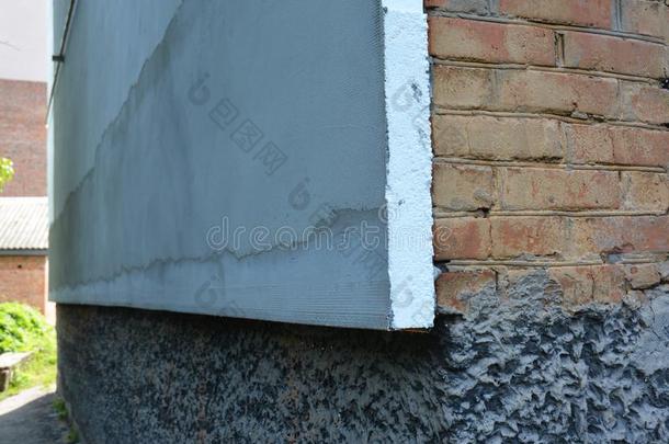砖房屋墙热隔离和和泡沫聚苯乙烯,聚苯乙烯