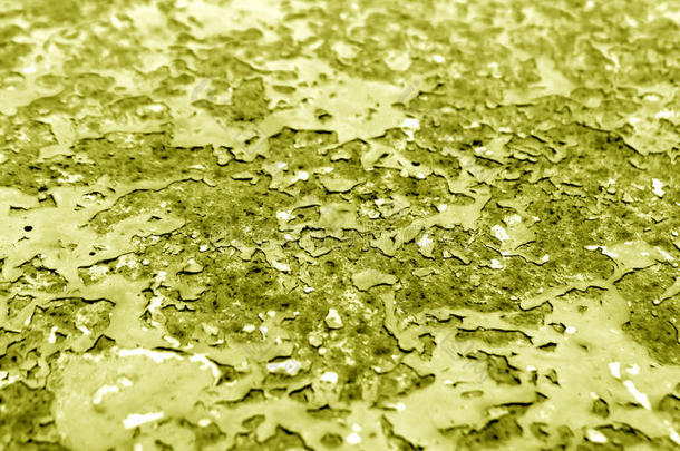 黄色的某种语气的生锈的金属表面和污迹影响.