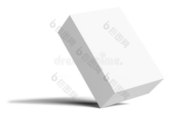白色的空白的包装卡纸板盒是（be的三单形式倾斜的