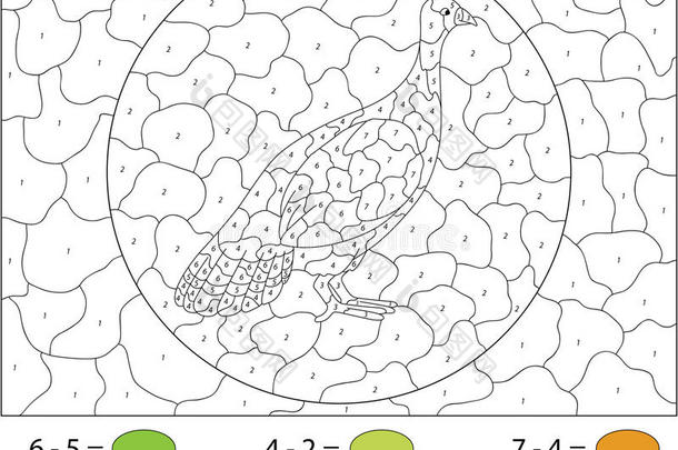 <strong>漫画</strong>火<strong>鸡</strong>.颜色在旁边数字教育的<strong>游戏</strong>为小孩