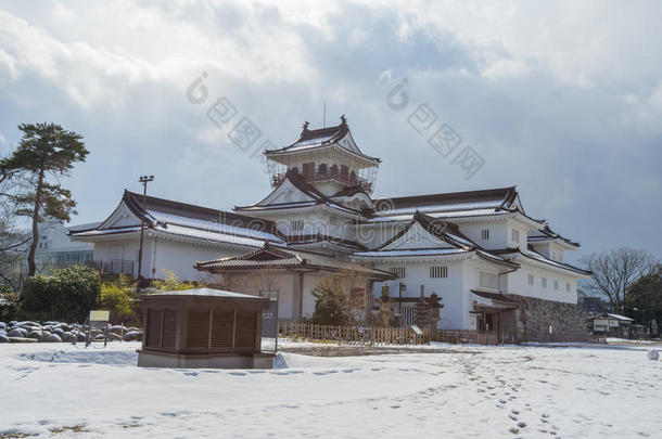 富山城堡和雪采用富山城市