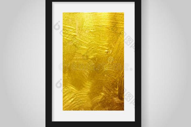 金颜料辉煌的织地粗糙的背景采用黑的框架艺术不好的