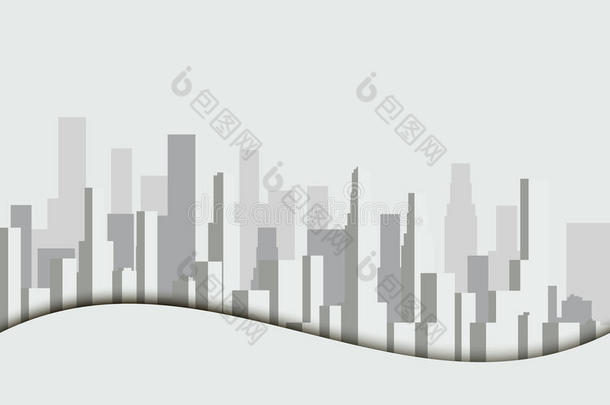 全景画关于城市和摩天大楼.巨大都市.城市风景.