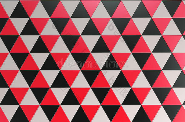 模式关于黑的,白色的和红色的三角<strong>形棱</strong>柱体