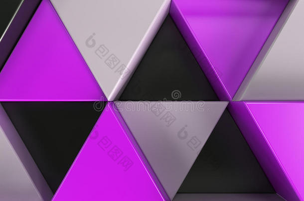模式关于黑的,白色的和紫罗兰三角形棱柱体