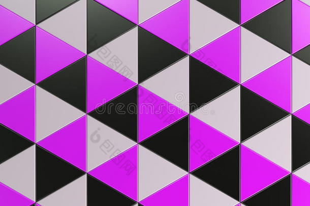 模式关于黑的,白色的和紫罗兰三角形棱柱体