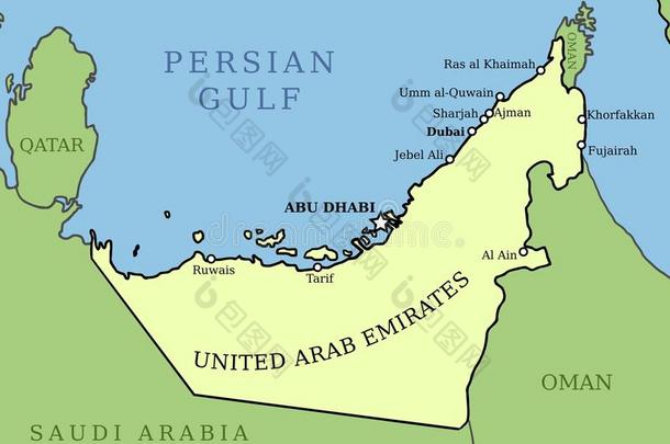 UnitedArabEmirates阿拉伯联合酋长国地图