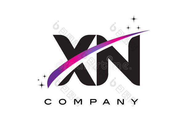 字母xn字母x英语字母表的第14个字母黑的信标识设计和紫色的品红哗哗响