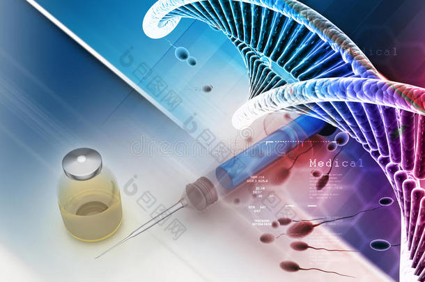 注射医学和注射器和精子
