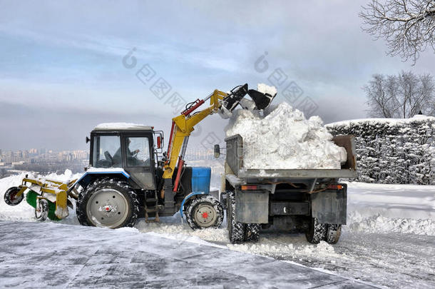 清洁和雪装货