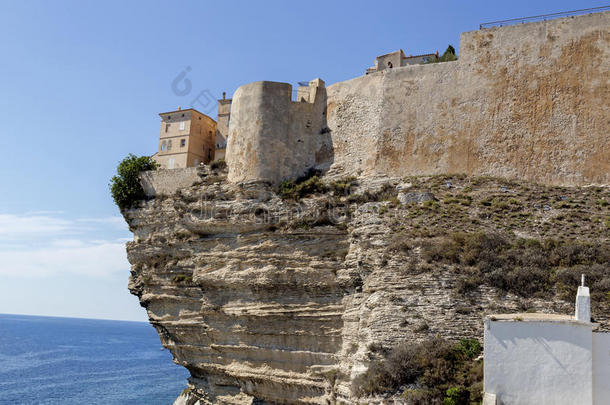 悬崖和城堡关于博尼法乔,南方的科西嘉Isl和,法国
