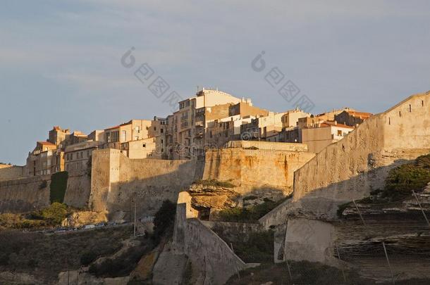 悬崖和城堡关于博尼法乔,南方的科西嘉Isl和,法国