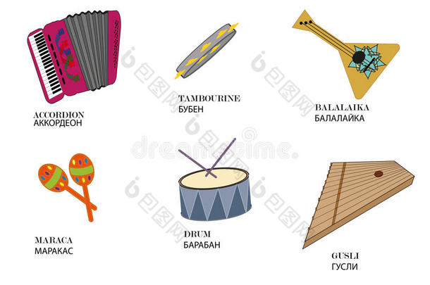 俄国的民族音乐的器具和指已提到的人名字关于指已提到的人仪器