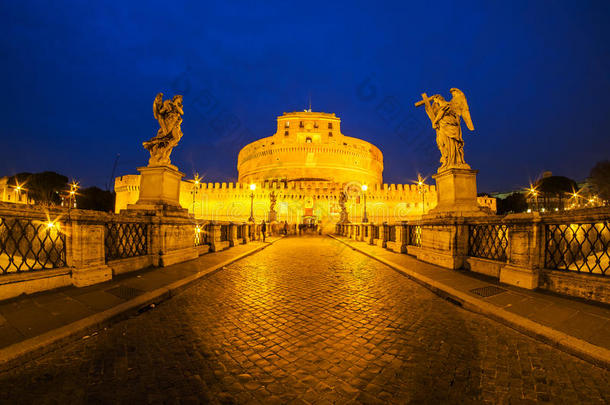 卡斯特尔桑特Sa采用t的变体`安吉洛,罗马,意大利,采用黎明