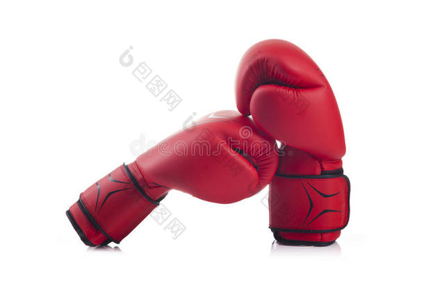拳击观念和保护的红色的拳击手套