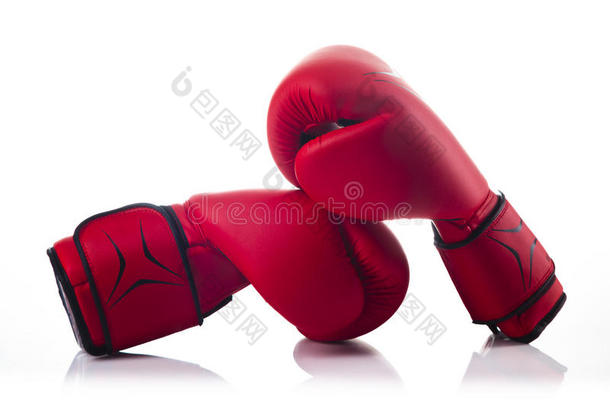 一一副关于红色的拳击拳击<strong>手套</strong>