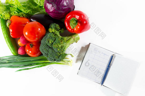 健康的个人简历营养,日常饮食计划,成熟的蔬菜