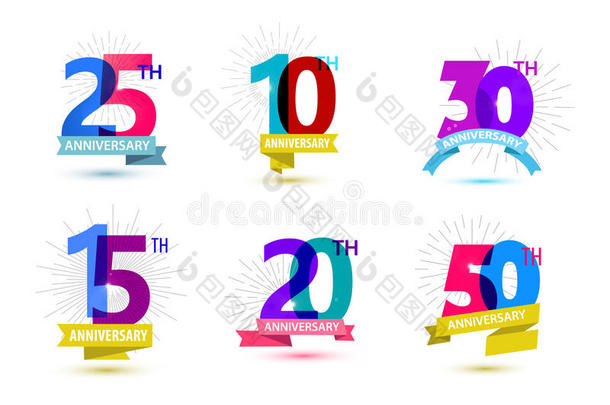 矢量放置关于<strong>周年纪念日</strong>算术设计.25,10,30,15,<strong>20</strong>,50