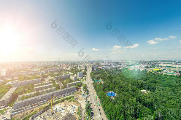 空气的城市看法.都市的风景.<strong>直升飞机</strong>射手.全景的影像.