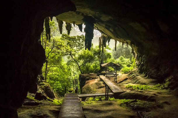 洞穴入口采用尼亚国家的公园,尼亚洞穴采用沙捞越马来人