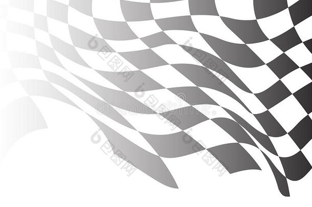 多变的旗飞行的波浪白色的设计赛跑背景矢量.