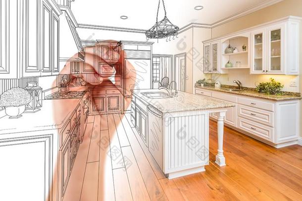 手绘画风俗厨房设计和渐变有启示作用的辐透