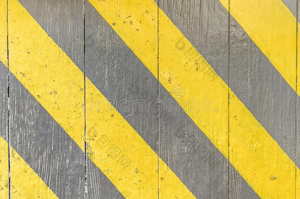 背景,黄色的-灰色警告条纹.警告关于危险.霍里
