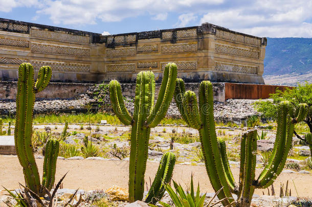 考古学的地点关于带着神话,瓦哈卡,墨西哥