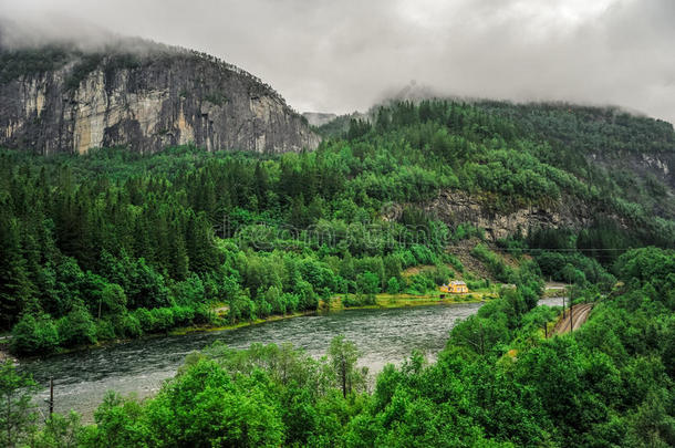 美丽的<strong>风景</strong>和<strong>风景</strong>看法关于挪威,绿色的<strong>风景</strong>关于