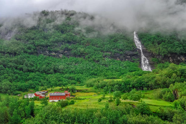 美丽的<strong>风景</strong>和<strong>风景</strong>看法关于挪威,绿色的<strong>风景</strong>关于