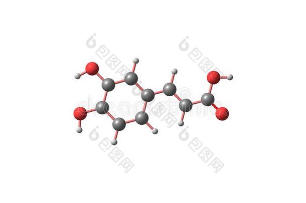 咖啡的酸味的分子的结构隔离的向白色的