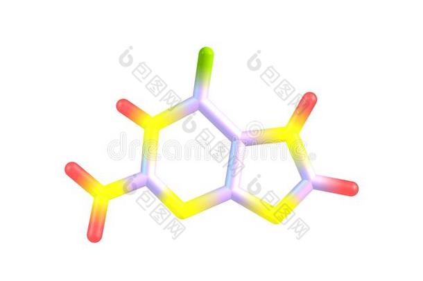 鸟嘌呤分子的<strong>结构</strong>隔离的向白色的