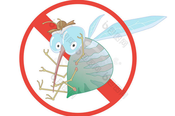 停止蚊子-符号.标签为虫控制服务.生气的=moment
