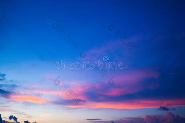 黑暗的蓝色天日落越过槟榔树岛