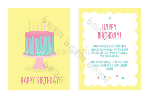 生日招呼卡片和蛋糕和c和les