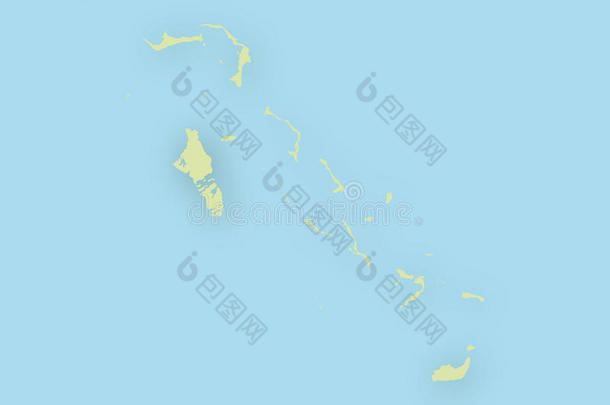 地图关于巴哈马群岛和阴影
