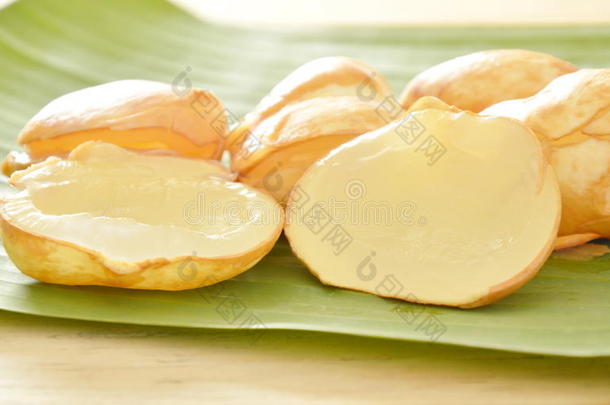 棕榈汁手掌热带的成果向香蕉叶子