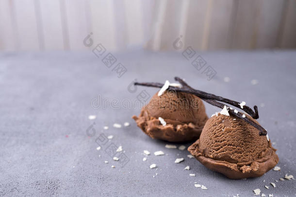 铲关于巧克力冰乳霜