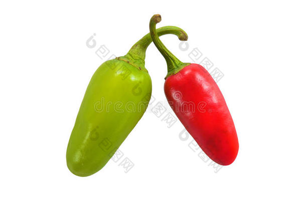 2绿色的和红色的红辣椒/红辣椒胡椒