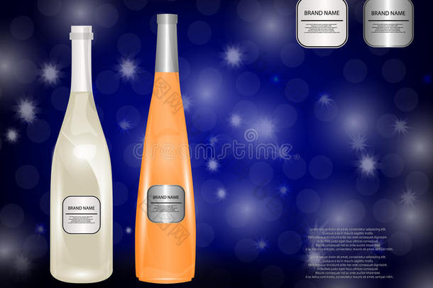 白色的葡萄酒瓶子向指已提到的人发火花的背景为你的设计.