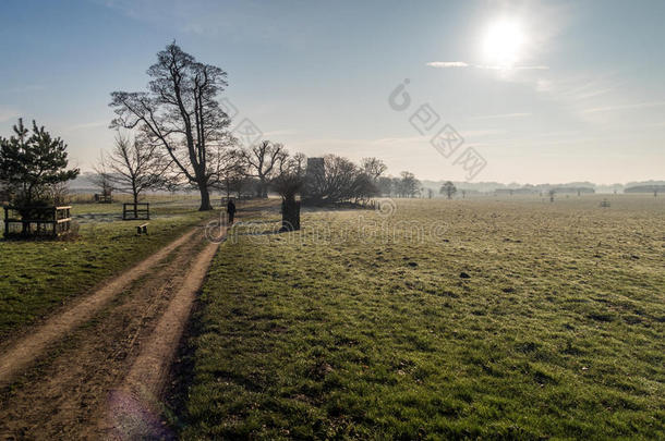 英语风景优美的风景采用指已提到的人morn采用g在费布赖格,诺福克