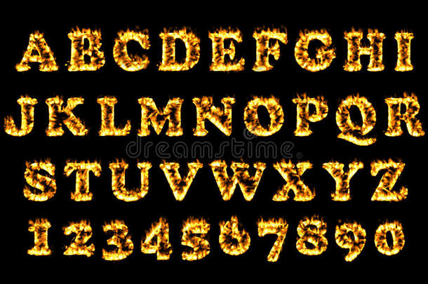 火字体收集,字母表关于火焰.