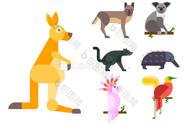 澳大利亚野生的动物漫画流行的自然字符平的SaoTomePrincipe圣多美和普林西比