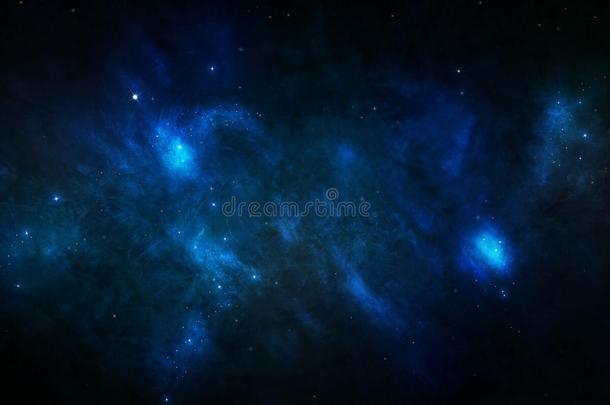 蓝色布满星星的天空间