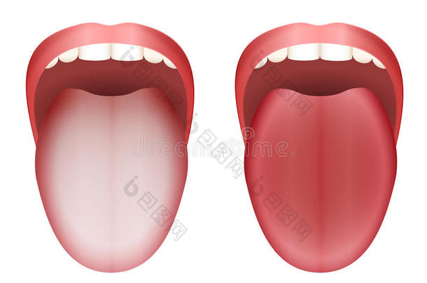 涂上一层的舌头干净的舌头
